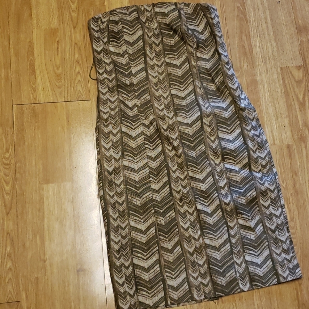 Michael Kors chevron strapless linen dress sz 2